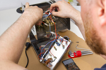 Repair of coffee machine at home. Spare parts for the espresso machine. Repair of kitchen...