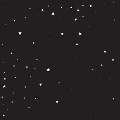 Sliver Stars Holiday. Twinkle Confetti Banner. Tiny Falling Banner. Celebration Sky. White Glitter Festive. Sparkling Invitation. Texture Space. Universe Space.