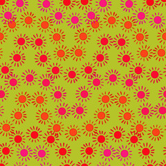 Vector seamless pattern colorful lined design of abstract lined sun