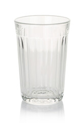 Empty Russian glass isolated on white background.