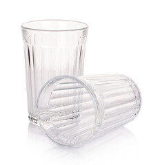 Empty Russian glass isolated on white background.