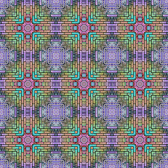 3d effect - abstract seamless mosaic style pattern 
