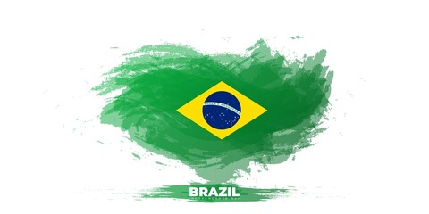 Brazil Independence day design with grunge form love shape