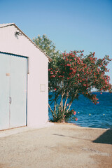 beach huts at the sea