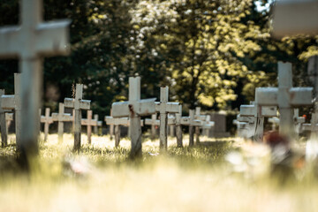 Cemetery of Polish soldiers from World War II - obrazy, fototapety, plakaty