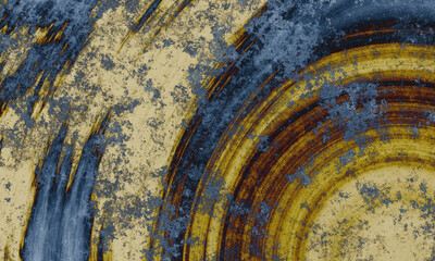 Abstract gold and grey cement wall background.