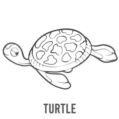 Coloring page for preschool children. Learn numbers for kindergartens and schools. Educational game. Vector illustration