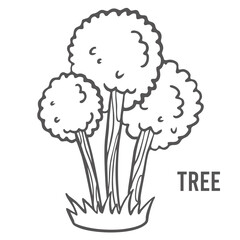 Coloring page for preschool children. Learn numbers for kindergartens and schools. Educational game. Vector illustration