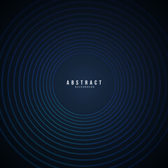 Abstract Colorful geometric square background ,Multiple blue circle lines on a black background, Modern background design for presentation and content online , illustration Vector EPS 10