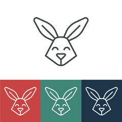 Linear vector icon with muzzle of rabbit
