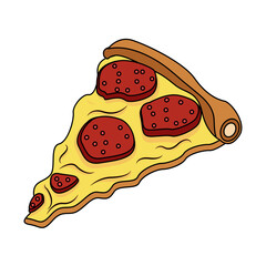 Isolated pepperoni pizza with extra cheese Vector