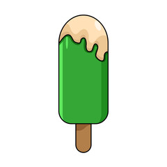 Isolated lemon popsicle with a wood stick Vector illustration