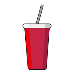Isolated plastic cup of soda Vector illustration