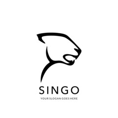 cheetah logo vector with bold and simple style