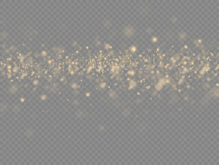 Yellow dust particles, golden sparks, lights, star