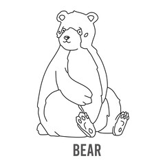 Coloring page for preschool children. Learn numbers for kindergartens and schools. Educational game. Vector illustration