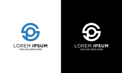 Alphabet letters Initials Monogram logo SP,  S and P vector design template.