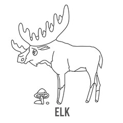 Coloring page for preschool children. Learn numbers for kindergartens and schools. Educational game. Vector illustration