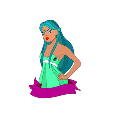 Isolated pisces female character zodiac sign Vector