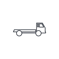 Flatbed truck thin line icon stock illustration