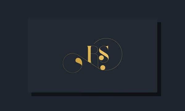 Minimal royal initial letters RS logo