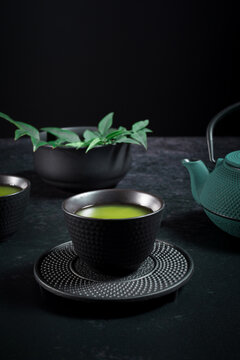 Matcha tea in ceramic cup