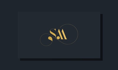 Minimal royal initial letters SM logo