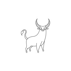 Isolated bull taurus animal character zodiac sign Vector