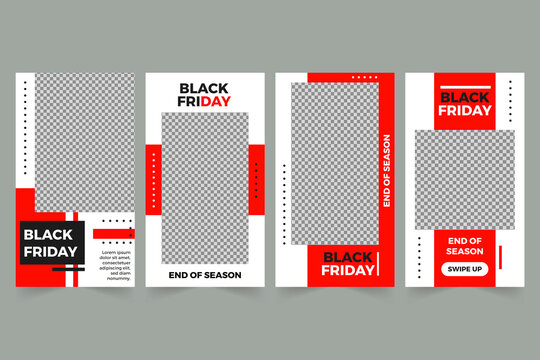 Black Friday Instagram stories template. Black Friday sales offer post
