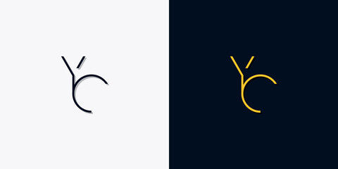 Minimalist abstract initial letters YC logo.