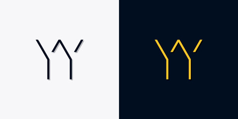 Minimalist abstract initial letters YY logo.
