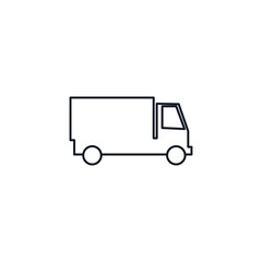 Box truck thin line icon stock illustration