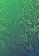 Smooth Distorted Lines Vivid Turquoise Green Gradient Surface Vertical Abstract Background