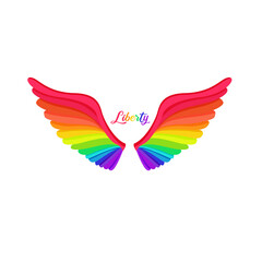 Isolated pride wing icon with lgbt colors Vector