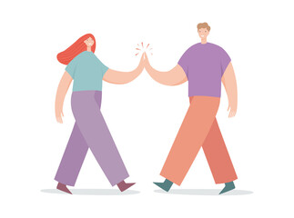 Friendly clap concept background flat, cartoon vector. Hi work friend