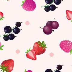 Vector seamless pattern with berries