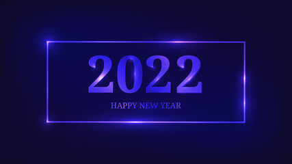 2022 Happy New Year neon background