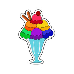 Isolated ice cream icon with lgbt colors Vector