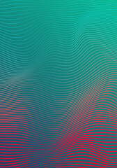 Smooth Distorted Lines Vivid Turquoise Red Gradient Surface Vertical Abstract Background