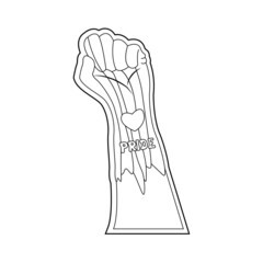 Isolated pride hand up icon with lgbt colors Vector