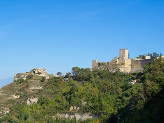 Fototapeta na wymiar Lombardy Castle and Rocca di Cerere, Enna