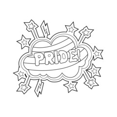 Isolated pride cloud icon with lgbt colors Vector