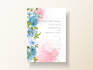elegant floral watercolor wedding invitation