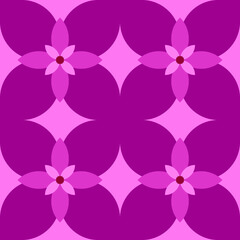 four pink flowers tile pattern