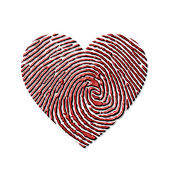 heart with fingerprint design and texture effect.