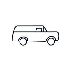  Panel truck thin line icon stock illustration