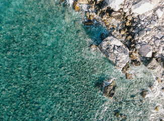 Natural landscape of summer Turkey beach on sea of blue and turquoise color