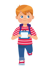 little boy with lunchbox