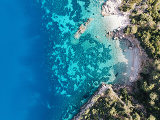 Natural landscape of summer Turkey beach on sea of blue and turquoise color