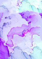 Obraz premium Architectural design in abstract texture alcohol inks style. Colorful background of purple and gray. Creative copy space for positive mood.
